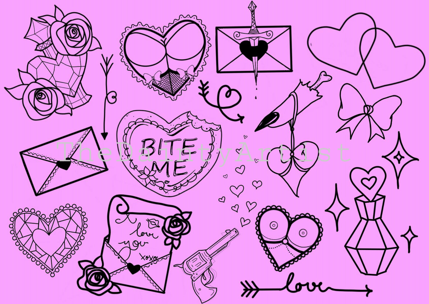 Flash Valentines Tattoo